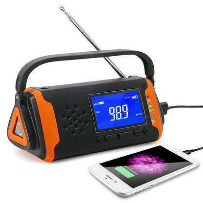 Vevradio med solceller 4000 mAh